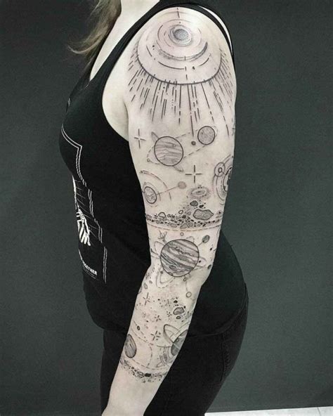 Simplistic Space Tattoo Sleeve Best Tattoo Ideas Gallery Tatuaje