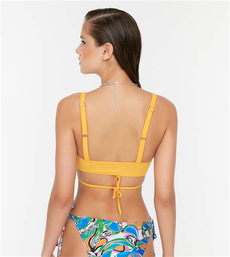 Buy Trendyol Colored Ruffled Bikini Top In Orange 6thStreet UAE