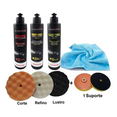 Kit Polimento Tecnico Corte Refino Lustro Autoamerica Menzerna Boinas