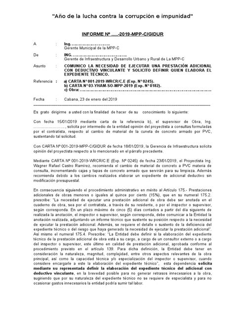 Informe 21 2019 Consulta De Adicional Deductivo Vinculante Pdf Gobierno