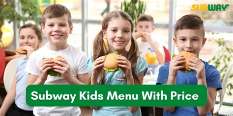 Subway Kids Menu With Price in 2024