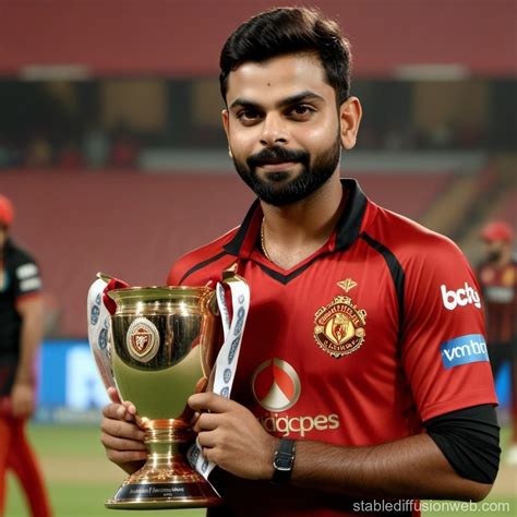 Rcb Wins Ipl Trophy With Captain Virat Kohli Stable Diffusion Online