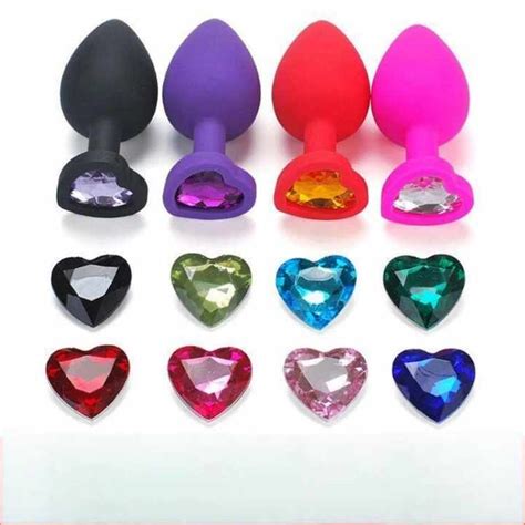 Women S Anal Play Sex Toys Small Medium Silicone Heart Shape Jewel Butt