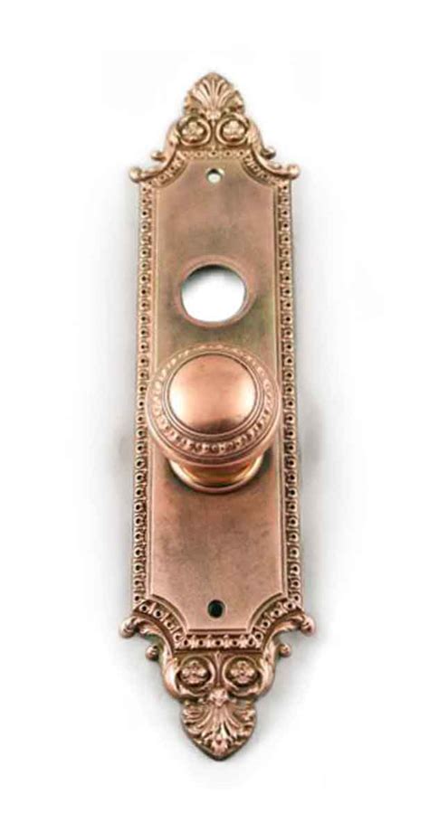 Antique Neoclassical Copper Plated Door Knob Set | Olde Good Things