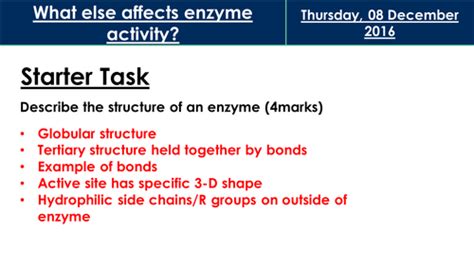 Aqa As Biology Section 1 Enzymes Teaching Resources