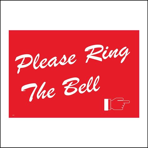 Please Ring The Bell Sign With Pointing Hand Pwdirect