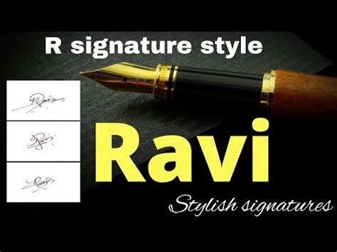 Ravi Name Signature Style R Name Signature Style Youtube