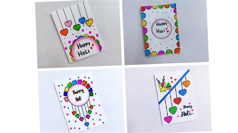 Holi Greeting Card Holi Card Diy Holi Card Holi Card Making Easy Holi