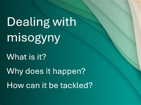 Misogyny Part Of Our Dealing With Series Teaching Resources