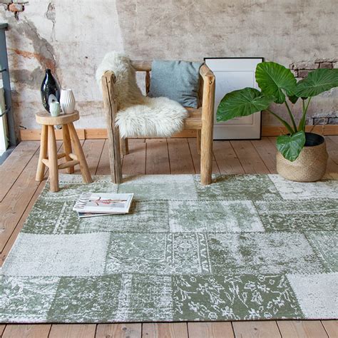 Patchwork Vloerkleed Dreams Groen Vintage Look Feel Unieke Kleur