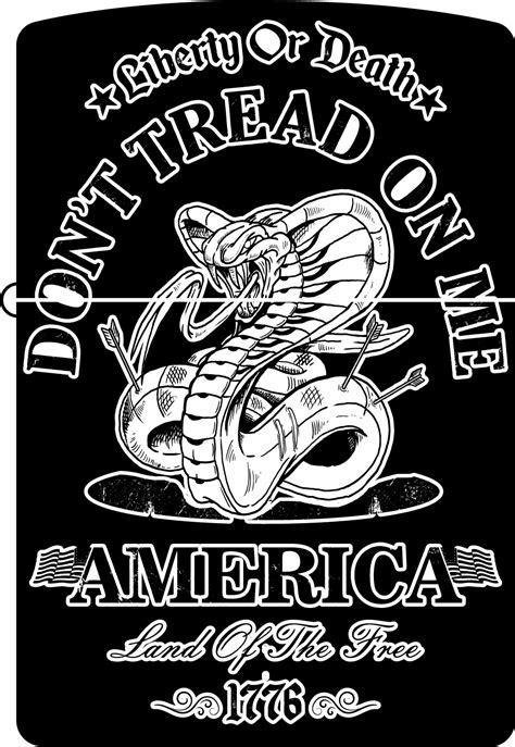 Dont Tread On Me Svg Zippo Lighter Laser Engraving Template Inspire