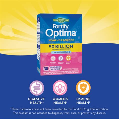 Fortify Optima Womens Probiotic 50 Billion Cfu Capsules 30 Count