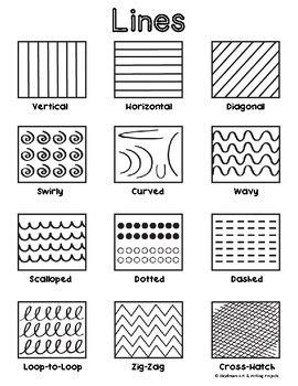 Different Types Of Lines Are Shown In Black And White