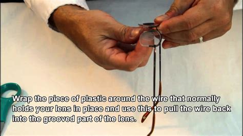 Re Insert Lens In Semi Rimless Glasses Eyewear Repairs Made Easy Youtube