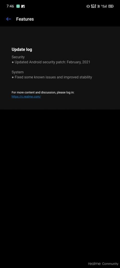 realme C3 realme UI 2 0 Suivi de mise à jour du logiciel Update