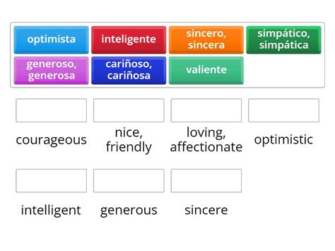 Adjetivos De Personalidad Match Up