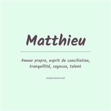 Signification du Prénom Matthieu