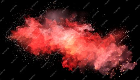 Premium AI Image | Red sparks isolated on a black background