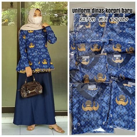 Jual GAMIS BATIK KORPRI TERBARU 2022 GAMIS UNIFORM KORPRI DINAS 2022