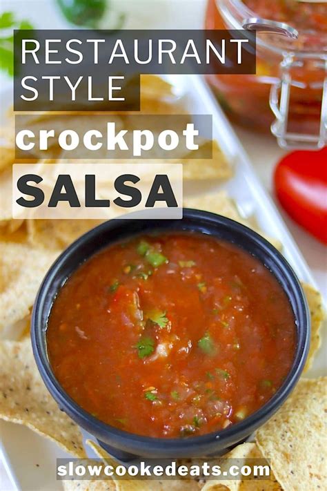 Easy Restaurant Style Crockpot Salsa Recipe | Slow Cooked Eats