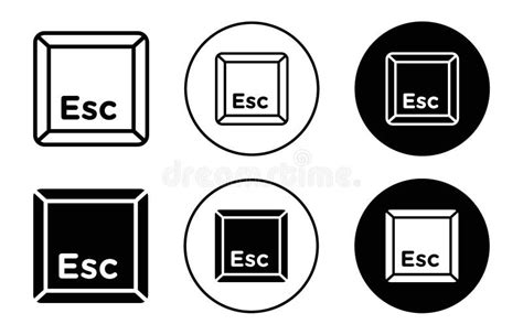 Esc Icon Collection of Outline Thin Line Symbol or Sign Stock ...