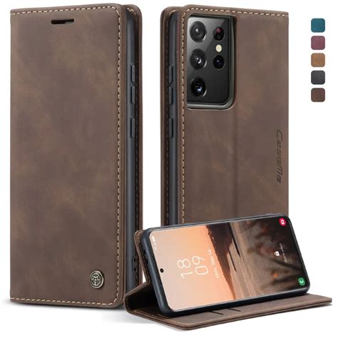 Klassische Business Leder Flip Wallet H Lle F R Samsung S S Ultra