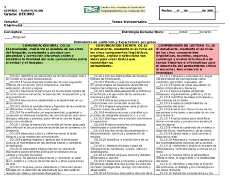 Doc Plan Diario Para Decimo Grado Reynaldo Marin