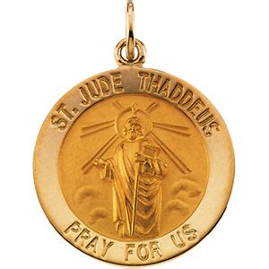 14K Gold St. Jude Thaddeus Medal Round