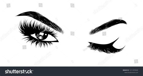 Sexy Winking Luxurious Eye Perfectly Shaped Stock Vector Royalty Free