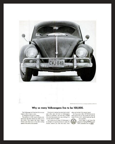 LIFE Magazine - Framed Original Ad - 1960 VW Bug Ad