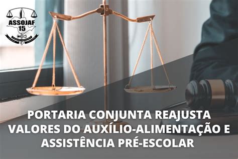 PORTARIA CONJUNTA REAJUSTA VALORES DO AUXÍLIO ALIMENTAÇÃO E ASSISTÊNCIA