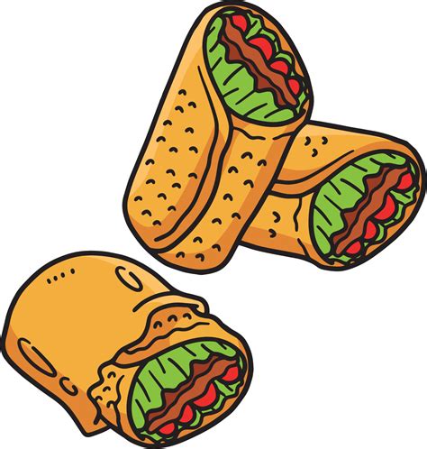 Cinco De Mayo Tacos And Burrito Cartoon Clipart Vector Art At