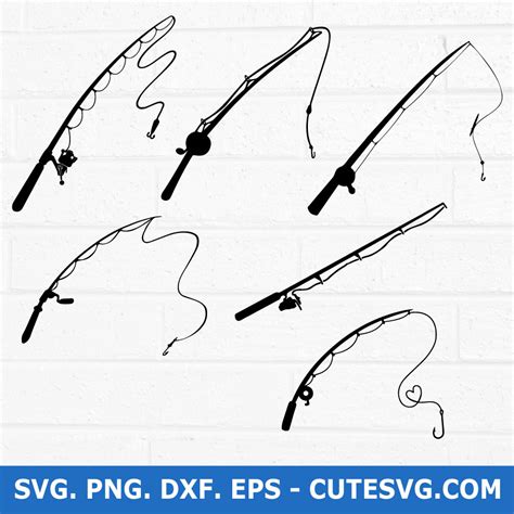 Fishing Pole SVG Fishing Hook SVG Fishing Rod SVG Fisherman Svg