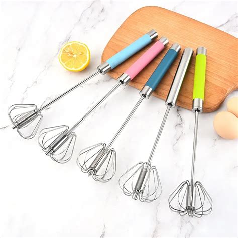 304 Stainless Semi Automatic Rotating Egg Beater Self Turning Cream