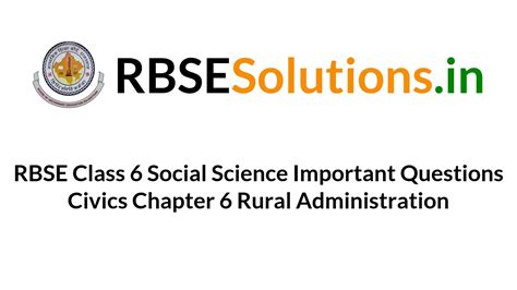 Rbse Class Social Science Important Questions Civics Chapter Rural