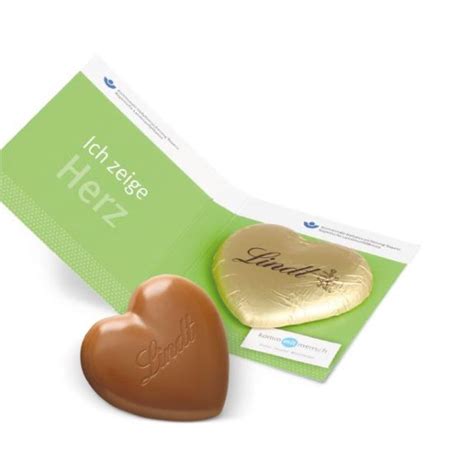 Werbefaltkarte Mit Lindt Herz G Individuell Bedruckt Give Aways