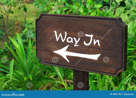 Wooden sign Way in stock image. Image of signpost, direction - 5881783