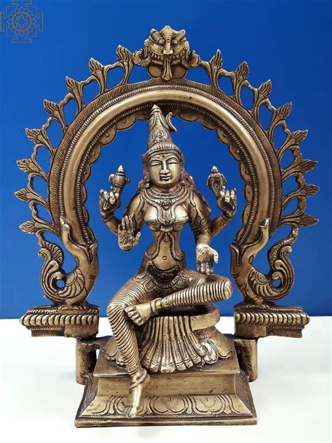 10" Brass Goddess Bhuvaneshvari Sculpture | Maa Lakshmi Statue | Exotic ...