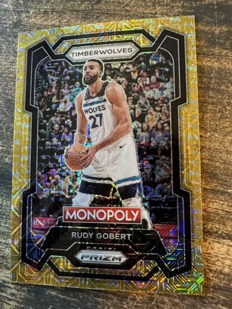 2023 24 PANINI PRIZM Monopoly RUDY GOBERT Gold Millionaire Shimmer