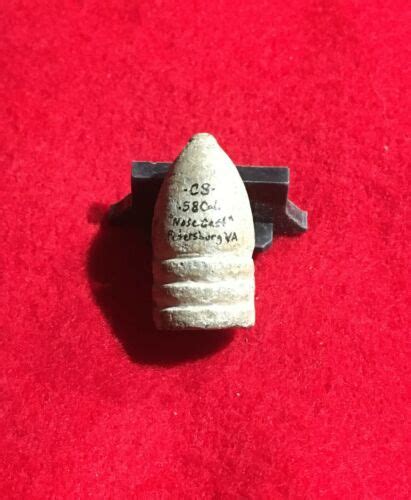 Dug Civil War Confederate Nose Cast 58 Cal CS Bullet Relic Siege