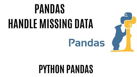 Handle Missing Data In Pandas Drop Na Fillna Pandas Drop Na Missing Values In Python Youtube