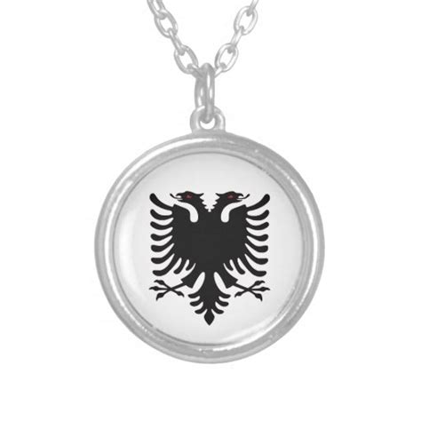 Albania Double Headed Eagle Silver Necklace | Zazzle