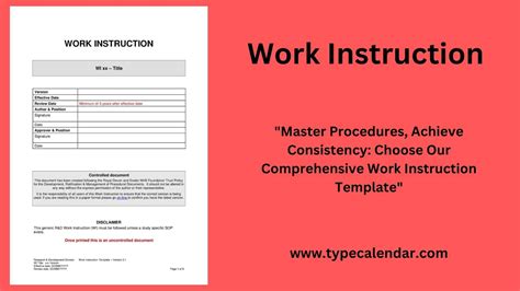 Standard Work Instructions Excel Template