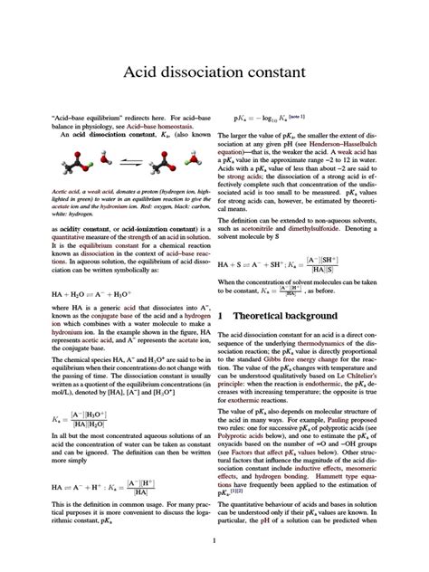 Acid Dissociation Constant | Acid Dissociation Constant | Acid