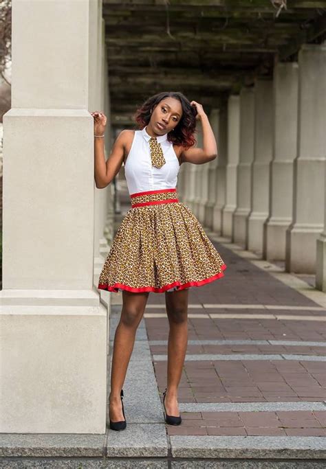 Ankara Mini Skirt With Tie Ankara Skater Skirt Ankara Plus Size