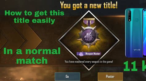 How To Get Weapon Master Title Easily Pubg Mobile Vivo Z Pro