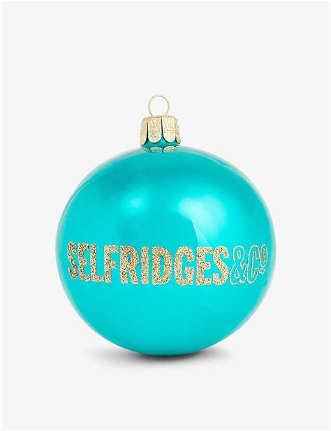 SELFRIDGES EDIT - Selfridges logo-embellished glass Christmas decoration 8cm | Selfridges.com