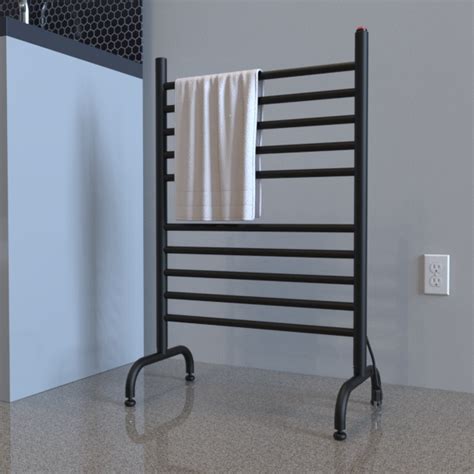 Solo 24" Freestanding Towel Warmer in Matte Black - Heated Towel Racks