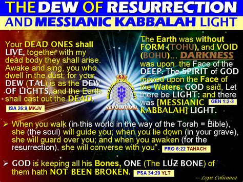 The Bible Explainer Revelator Q What Is The Dew Of Resurrection