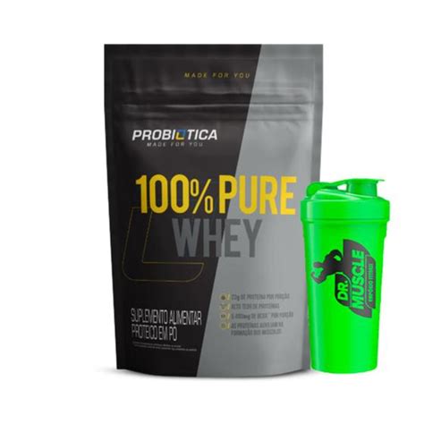 Pure Whey Refil G Probiotica Coqueteleira Variada Kit De